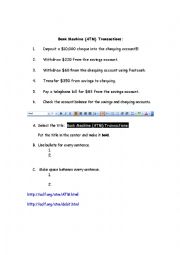 English Worksheet: Banking with MS Word