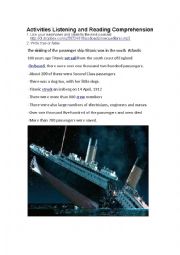 English Worksheet: TITANIC