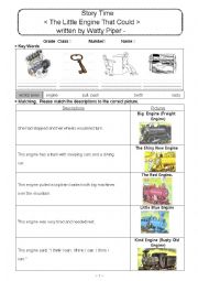 English Worksheet: The Little Engine That Could
