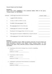 English Worksheet: Present Simple and Past Simple