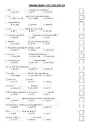 English Worksheet: Phrasal verbs - multiple-choice - TAKE, GET, PUT, GO (key)