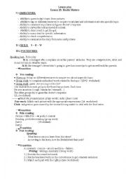 English Worksheet: 1st form lesson plan: Lesson 23: Health Matters