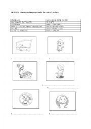 English Worksheet: Classroom Language