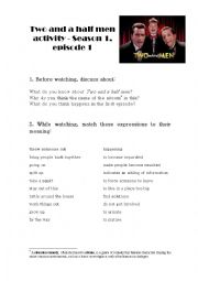 English Worksheet: Two and a Half Men activity