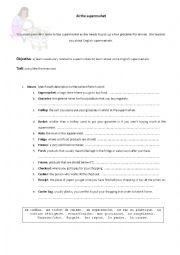 English Worksheet: At the supermarket