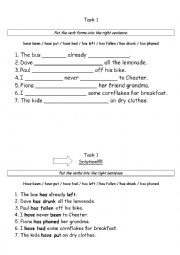 Practising sentence structure and verbs