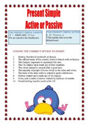 English Worksheet: PRESENT SIMPLE PASSIVE