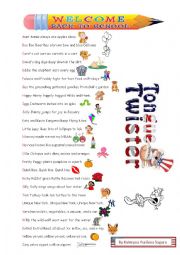 English Worksheet: Alphabet Tongue Twisters