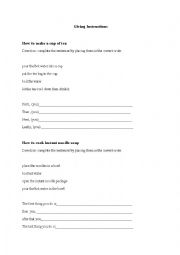 English Worksheet: Giving Instructions