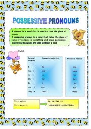 English Worksheet: The possessive pronouns