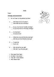 English Worksheet: frequency adverbs and simple present 