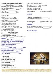 English Worksheet: Listening: Counting Stars