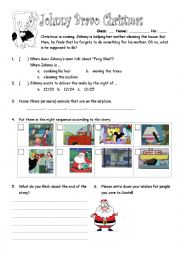 English Worksheet: Johnny Bravo Christmas Part 1