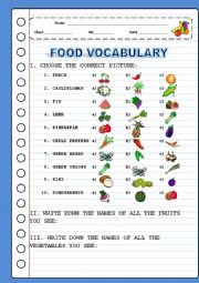 English Worksheet: FOOD - Vocabulary - Multiple Choice - Pt.4