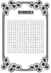 English Worksheet: hobbies wordsearch