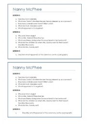 English Worksheet: Nanny Mc Phee (lessons 3-5)