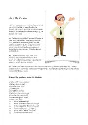 English Worksheet: MR. CADENA