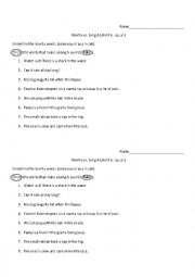 English Worksheet: Long and short A