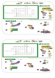 English Worksheet: Jobs Crossword