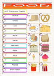 English Worksheet: Food