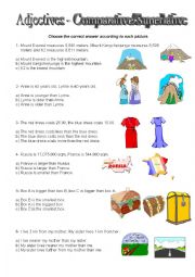 English Worksheet: comparatives and superlatives