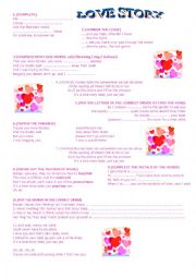 English Worksheet: LOVE STORY