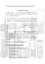 English Worksheet: Cell Phones History