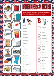 English Worksheet: British/American English (Matching)