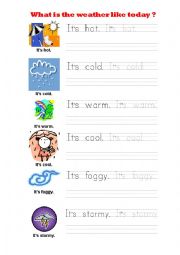 English Worksheet: weather writing