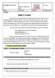 English Worksheet: end of term test N3