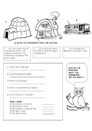English Worksheet: houses countries adjectives