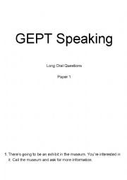 GEPT Questions (Long Answers)