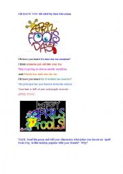 English Worksheet: APRIL FOOLS DAY (a poem)