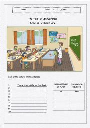 English Worksheet: In the classroom