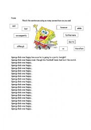 English Worksheet: Using connectives (conjunctions)