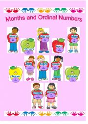 English Worksheet: Months of the Year and Ordinal Numbers
