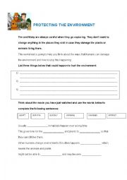 English Worksheet: protecting enviroment