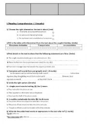 English Worksheet: Full term test