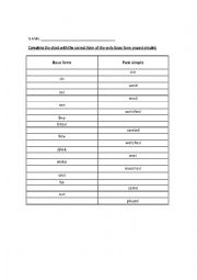 English Worksheet: PAST SIMPLE 