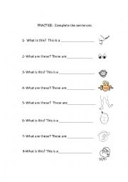 English Worksheet: Body Parts