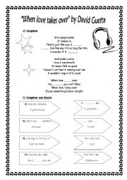 English Worksheet: When love takes over - Simple Present
