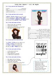 English Worksheet: Call me maybe - Carly Rae Japson