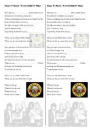 Patience Guns N' Roses worksheet