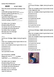 Lyrics Worksheet Roar by Katy Perry