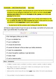 English Worksheet: Writing a brochure for a travel agency