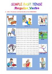 English Worksheet: Simple Past Tense - Regular Verbs