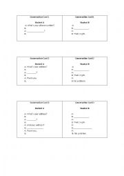 English Worksheet: Conversation for beginners