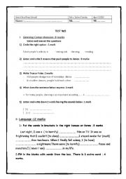 English Worksheet: A test ( 9th form)