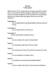 English Worksheet: At a travel agency