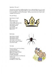 English Worksheet: Superhero Who am I